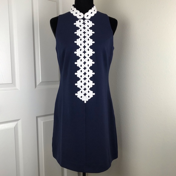 callista high collar shift dress